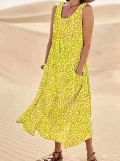 ND | Maxi-robe fleurie avec détail de poche