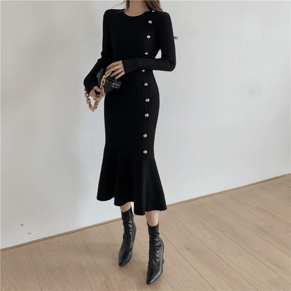 EP | robe midi élégante à côtes pour femmes