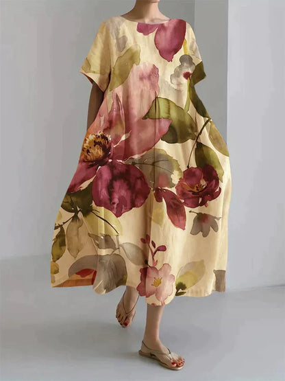 EP | Robe décontractée pour femme avec motif floral botanique
