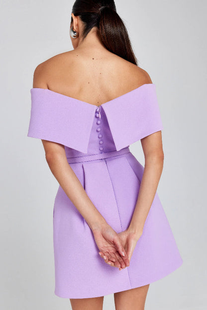 EP | Elégante Soirée Revers Bandeau Ceinture amovible Mini Robe Pochée