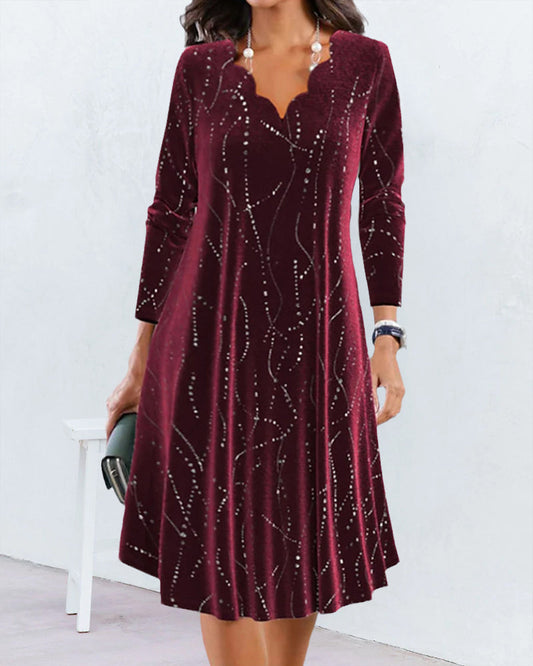 EP | Robe élégante à manches longues et décolleté en V