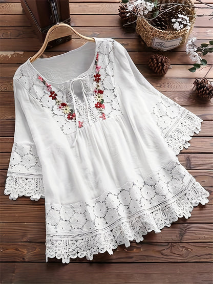 ND | Blouse élégante en dentelle raffinée