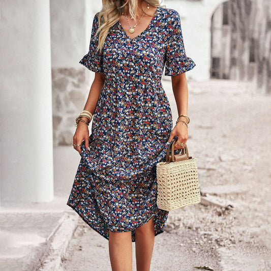 EP | Robe midi élégante à fleurs