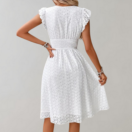 EP | robe midi élégante pour femmes avec manches froncées