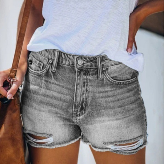 ND | Short en jean estival pour femmes avec franges fantaisie