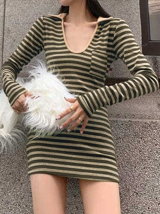 EP | Polo Mini-robe rayée à manches longues