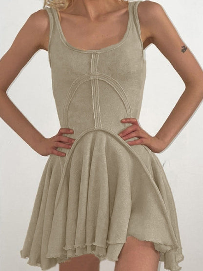 EP | Patchwork Mini-robe sans manches bodycon