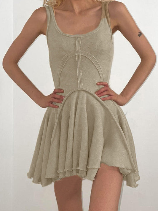 EP | Patchwork Mini-robe sans manches bodycon