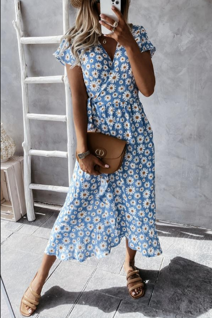 EP | Robe midi avec imprimé marguerite