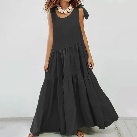 EP | maxi-robe décontractée à volants et cardigan uni à lacer
