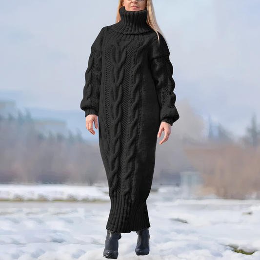 EP | robe longue maxi avec col haut et structure torsadée
