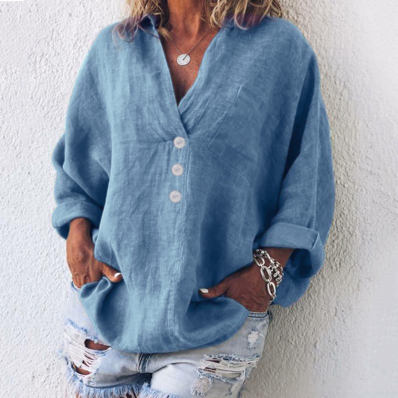 EP | Chemise pull élégante en lin/coton