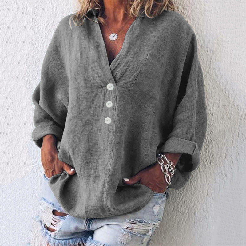 EP | Chemise pull élégante en lin/coton