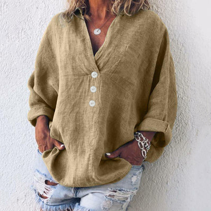 EP | Chemise pull élégante en lin/coton
