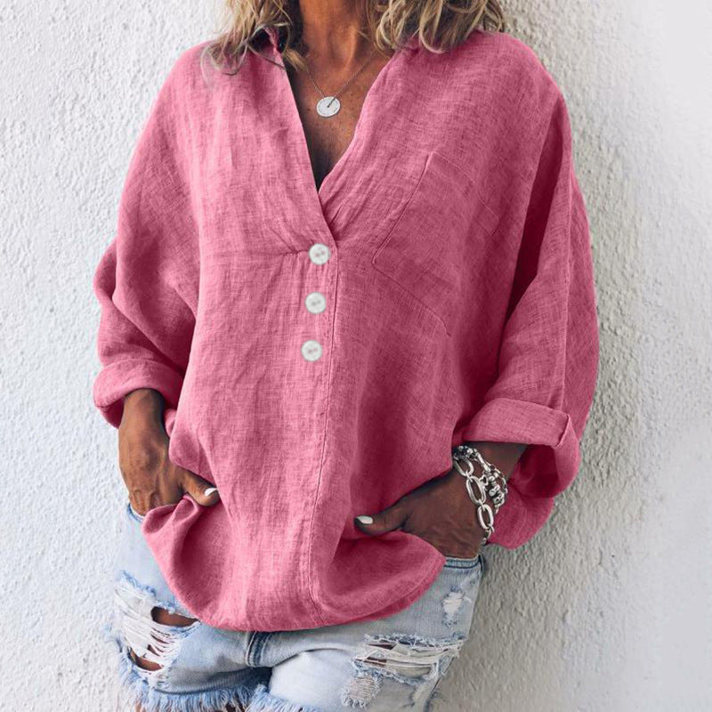 EP | Chemise pull élégante en lin/coton