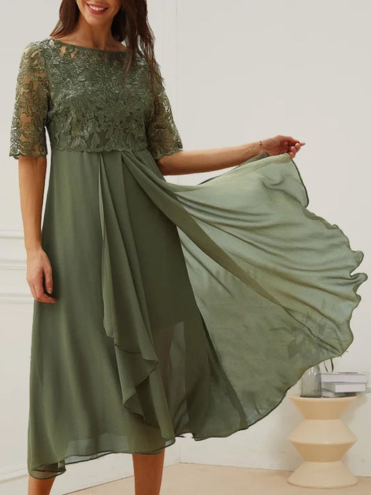 EP | Robe midi élégante en dentelle