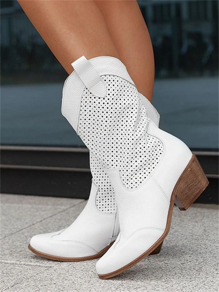 ND | Talon moyen Cuir suédé brûlé Bottes femme coupe basse Trendy
