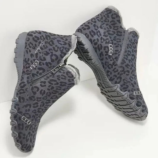 ND | Bottines à motif léopard avec doublure en fourrure synthétique