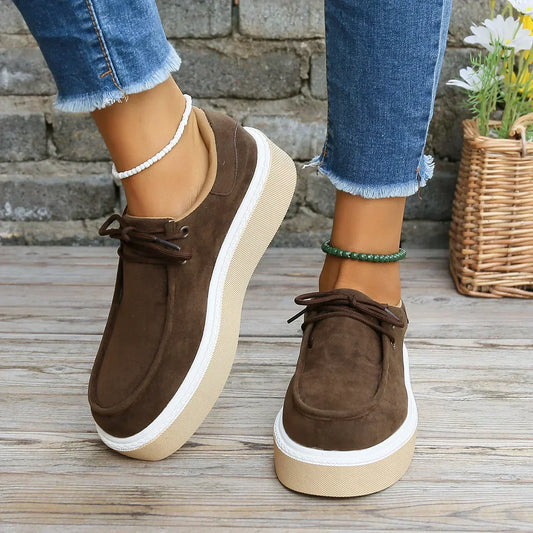 ND | Chaussures de sport à plateforme en daim décontractées