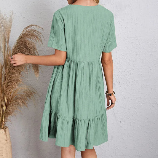 EP | Tendance boho ruffle ourlet mini robe