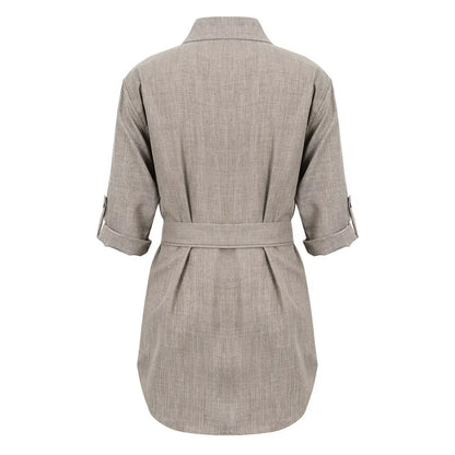 EP | Mini-robe élégante Col V profond Manches 3/4 Mode femme