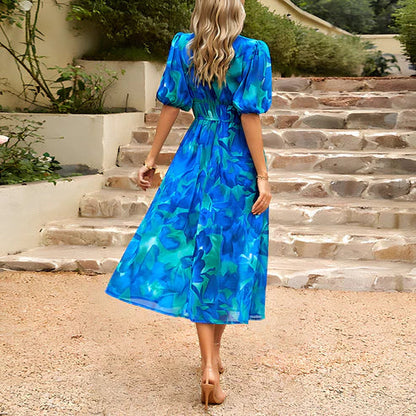 EP | Vintage Glam Robe midi à manches lanterne