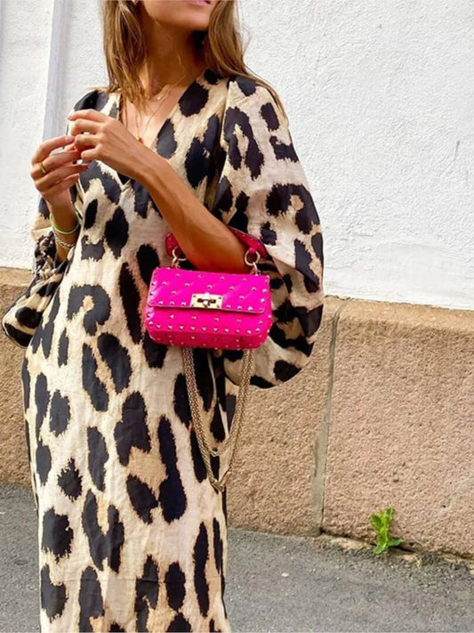 EP | Luxe Robe midi avec imprimé léopard