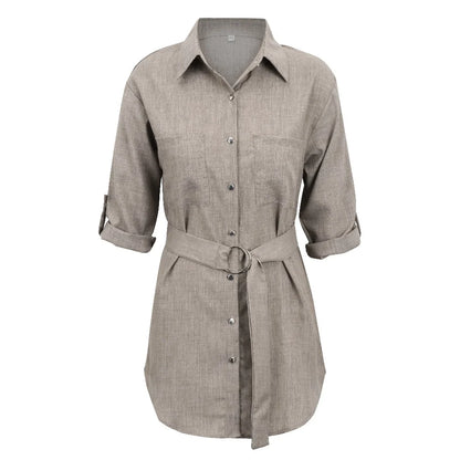 EP | Mini-robe élégante Col V profond Manches 3/4 Mode femme