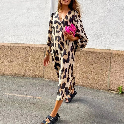 EP | Luxe Robe midi avec imprimé léopard