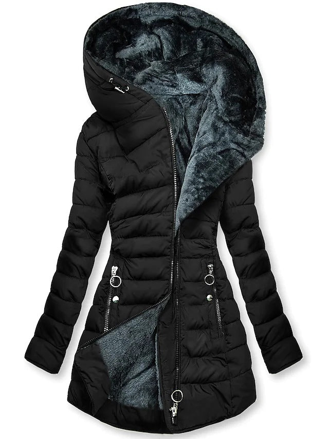 ND | Manteau d'hiver luxueux avec doublure en fourrure synthétique