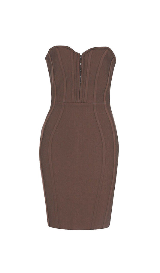 EP | MINI-ROBE BUSTIER BANDAGE MARRON