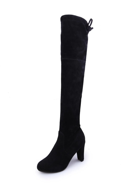 Botas Mujer Invierno In Over The Knee Women Boots Stretch Fabrics High Heel Slip on Shoes Pointed Toe Long Botte Femme 2024