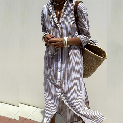 EP | Robe midi confortable à rayures