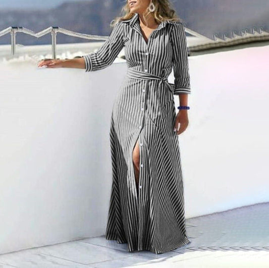 EP | Robe longue à rayures