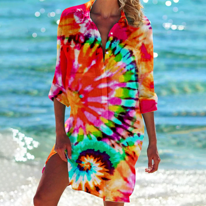 ND | Robe midi colorée à boutons