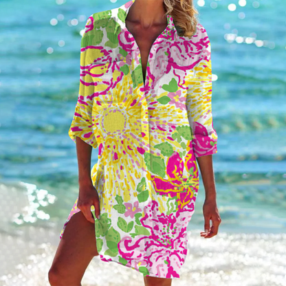 ND | Robe midi colorée à boutons