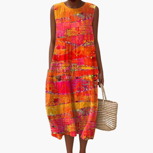 EP | Robe midi sans manches pour femmes avec poches pour l'été