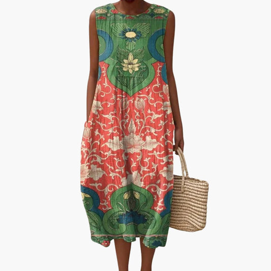 EP | Robe midi sans manches pour femmes avec poches pour l'été