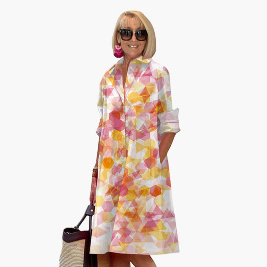 EP | Robe midi boho femme avec poches et manches longues