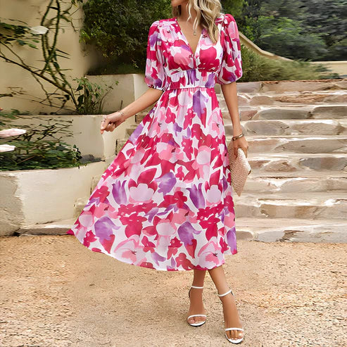 EP | Vintage Glam Robe midi à manches lanterne