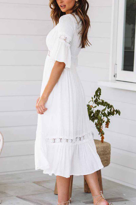 EP | Florcoo Robes midi blanches en dentelle