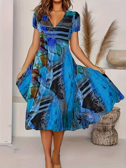 EP | Robe boho décontractée à manches courtes