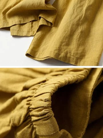EP | Pantalon à jambe large en coton et lin