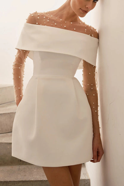 EP | Elégante Soirée Revers Bandeau Ceinture amovible Mini Robe Pochée