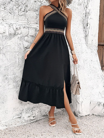 EP | Devine Robe midi sans manches plissée et fendue
