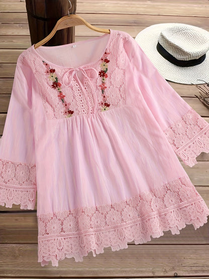 ND | Blouse élégante en dentelle raffinée