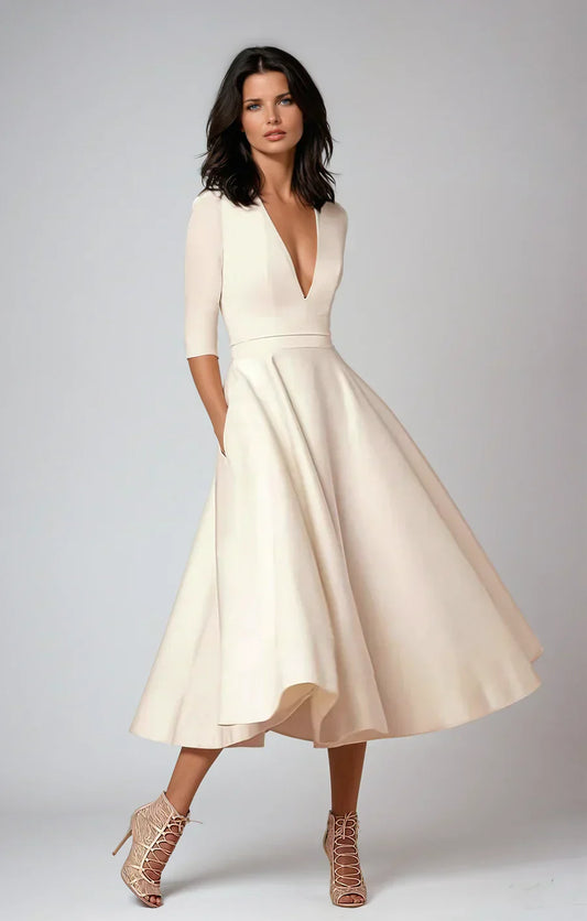 EP | robe midi élégante au look vintage pour femmes