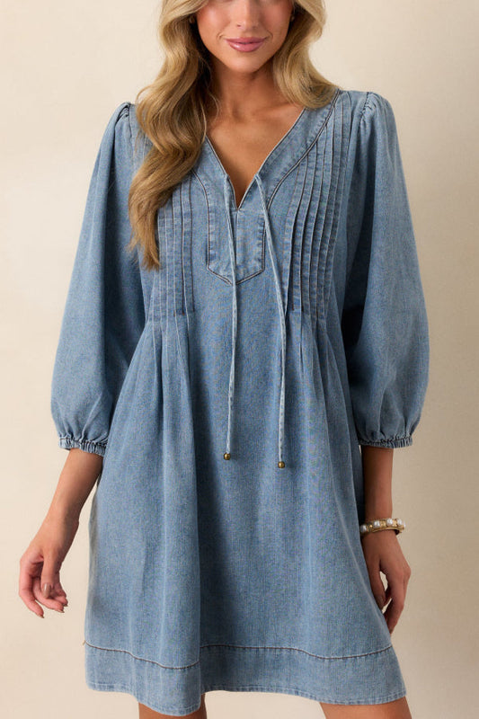 EP | Fate Would Have It Denim Fantaisie Pochette A-Line Mini-robe
