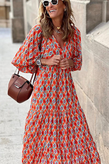 EP | Robe midi avec manches bouffantes