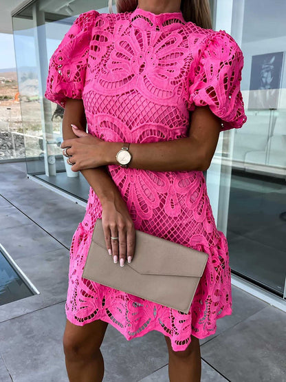 EP | robe midi élégante pour femmes avec manches bouffantes
